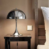 Polished Mushroom Dome Table Lamp – 45cm Gold or Chrome Retro Modern Bedside & Living Room Light