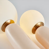 Postmodern U-Shaped Double Globe Table Lamp – 49cm Sculptural Bedside Light in Beige, Green or White