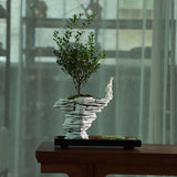 Black Stone Zen Micro-Landscape & Bonsai Garden Collection – Moss, Water, Scholar & Mountain Tabletop Scenes