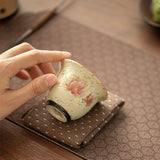 Authentic Jingdezhen Flint Red Blue & White Scalloped Master Tasting Cup - 80ml Gongfu Teacup