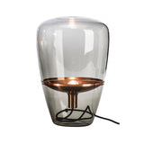 Capsule Glass Table Lamp – 40cm Cognac or Smoke Grey with Gold, Rose Gold or Black Hardware