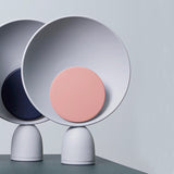 Nordic Sculptural Disc Table Lamp – 35cm Modern Ambient Bedside Light with Color Accent Disc