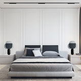 Smoked Acrylic Petal Table Lamp – 52cm Overlapping Grey Panels & Glossy Black LED Base