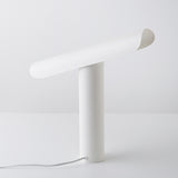 Minimalist T-Bar LED Table Lamp – 40cm Sculptural Iron Desk & Bedside Light in Wine Red, White, Black or Gold