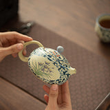 Authentic Jingdezhen Hand-Painted Blue & White Window Plum Blossom Xishi Teapot - 200ml Gongfu Teapot