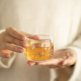 Double-Walled Heat-Resistant Borosilicate Glass Magpie Spring Master Teacup - 90ml Gongfu Teacup