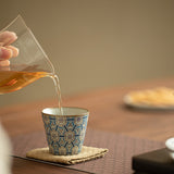 Authentic Jingdezhen Blue & White Ru Ware Celadon Crackle Master Tasting Cup - 75ml Gongfu Teacup