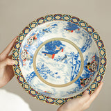 Authentic Handcrafted Enamel Cloud-Realm Panda Large Ceramic Tea & Pastry Platter - 24cm Teaware
