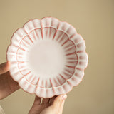 Authentic Song-Style Ru Ware Pink-Bisque Lard-Glaze Floral Pot Bearer Tray - 19cm Teaware