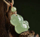 Certified Natural Hetian Jade Chinese Zodiac Horse Pendant – Qing Shui Green ‘Immediate Success’ Amulet, 17–22 mm