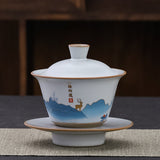 Mutton Fat Jade White Porcelain Gongfu Tea Set