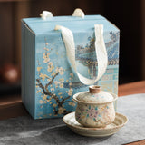 Flint Red Blue & White Palace Sancai Gaiwan - 160ml