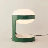 Arc Halo Postmodern Sculptural Table Lamp – Green & Red Retro Modern Opal Globe Accent Light