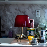 Bauhaus Blown Glass Tripod Table Lamp – 35cm or 45cm Retro Reading Light in 5 Shade Colors, Chrome or Brass