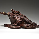 Black Ebony & Huali Wood Jin Chan Three-Legged Money Toad – 25–50cm | Chinese Feng Shui Wealth Toad for Home, Shop, Office & Business Opening Gift