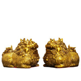 Yellow Brass Pixiu Wealth Beast Collection – Cai Fu & Fugui Pair Sculptures | 24 Feng Shui Variants for Home, Office, Entrance & Business Gifts