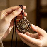 Chinese Chenxiang Wood Carved Pendant Collection – Guanyin, Pixiu, Peace Buckle, Gourd, Ruyi & Buddhist Spiritual Accessories