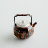 Chestnut Brown Kiln-Transformed Ceramic Lift-Handle Teapot - 130ml
