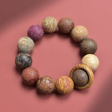 Chinese Carved Multi-Wood Zodiac Bracelet Collection – 20mm 12-Bead Wenwan, Dragon Phoenix, Fu Blessing, Fortune & Runner Ring Styles