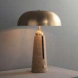 Atelier Saddle Leather Dome Table Lamp – 61cm Retro Postmodern Warm Metal Designer Bedside Light