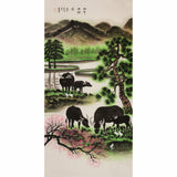 Hand-Painted Chinese Five Oxen & Water Buffalo Painting Collection – Wu Niu Tu 五牛圖, Herdboys, Mountain Pastoral & Bull Market Office Art, 10 Styles
