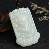 Certified Natural Hetian White Jade Ruyi Abacus Pixiu Pendant – Carved Nephrite Amulet, 44 × 28 × 7 mm