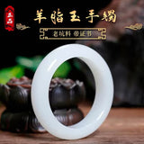Certified Natural Hetian Mutton-Fat White Jade Bangle – Xinjiang Chinese Bracelet, 52–62 mm