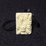 Hand-Carved Ivory Nut Multi-Dragon Fortune Relief Pendant & Car Hanging Ornament - Vegetable Ivory