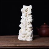 Ivory Nut Nine Dragon Guanyin Bodhisattva Decorative Statue - Vegetable Ivory Dragon & Lotus Carving