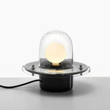 Orbit Capsule Glass Globe Table Lamp – Postmodern Clear Dome & Opal Sphere Nordic Designer Bedside Light