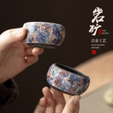 Rock-Mineral Multicolor Gold-Speck Zen Ceramic Gongfu Tea Cup - 50ml