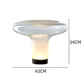 Sculptural Clear Glass Halo Table Lamp 43 × 34 cm – Modern Mushroom Bedside & Console Light