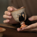 Shino-Style Cat Ceramic Gongfu Tea Cup Collection