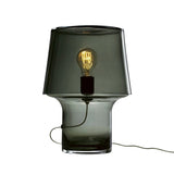 Smoke Atelier Vintage Glass Table Lamp – 24 × 32cm Nordic Retro Smoked Grey Warm Bedside Light