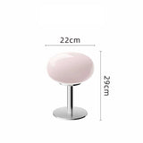 Stacked Glass Mushroom Table Lamp – 28cm & 29cm Milk White, Butter Yellow or Powder Pink Chrome Bedside Light