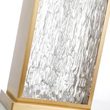 Riviera Textured Glass Frame Table Lamp – 66cm Gold Rectangle & Ivory Shade Modern Luxury Bedside Light