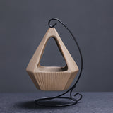 Hanging Ceramic Palo Santo & Sage Burner – Triangle or Teardrop Smudging Bowl with Curved Metal Stand for Meditation, Ritual & New Chinese Decor