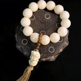 White Jade Bodhi Hand Mala & Bracelet Collection – Tara-Inspired, Lotus Sachet, Night-Glow, Lion Dance, Money Pouch & Plain Round Beads, 8–20mm | 白玉菩提