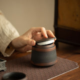 Authentic Jianshui Purple Pottery Chatter-Pattern Airtight Tea Caddy - Loose Leaf Canister
