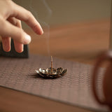 Handcrafted Alloy Lotus Incense Burner & Multi-Gauge Stick Coil Holder - Teaware Accessories
