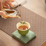 Authentic Rock Mineral White Celadon Gold-Splashed Flared Master Teacup - 80ml Gongfu Cup