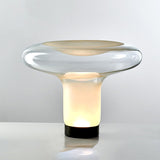 Orbit Clear Glass Halo Mushroom Table Lamp – Italian Modern Sculptural Ambient Light