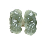 Certified Natural Xinjiang Hetian Jade Pixiu Pendant Beaded Necklace – Green Jade Prosperity Amulet