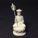 Ivory Nut Ksitigarbha Bodhisattva Statue – Tagua / Vegetable Ivory Dizang Wang Pusa Lotus Sculpture, 11.5 × 6 × 5.8 cm