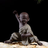 Kung Fu Little Monk Purple Clay Gongfu Tea Pet Martial Arts Figurine