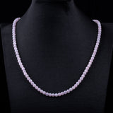 Certified Natural Lavender Jadeite 6mm Round Bead Necklace – Soft Violet Long Jade Strand with Gift Box