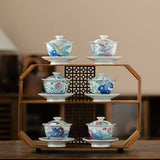 Doucai Celadon Glaze Sancai Gaiwan - 150ml