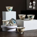Authentic Honey Yellow Glaze Hand-Painted Persimmon Small Yashou Master Teacup - 70ml Cup