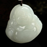 Certified Natural Xinjiang White Hetian Jade Maitreya Buddha Pendant – Polished Laughing Buddha Amulet