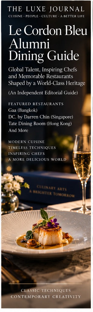 The Luxe Journal editorial cover for Le Cordon Bleu alumni restaurants and global dining